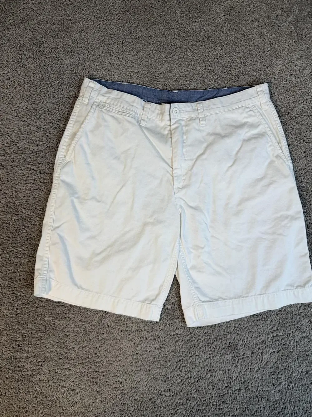 Polo Ralph Lauren Shorts Mens 38 White Chino Cotton Relaxed Fit 9 In Inseam